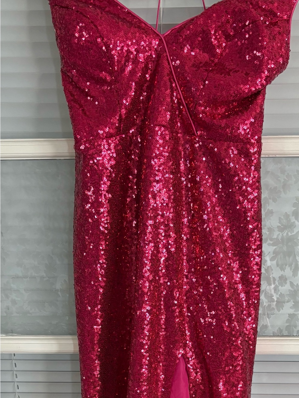 Sparkling Fuchsia Sequin Strapless Dress